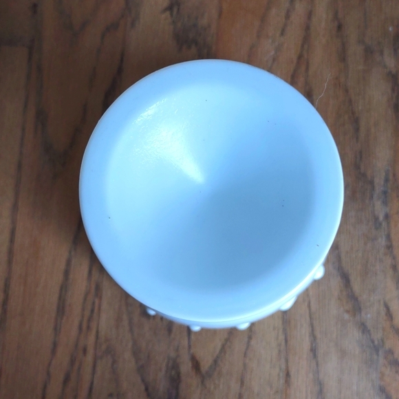 Vintage Indiana Milk Glass Tear Drop Pedestal Bowl - Picture 2 of 5